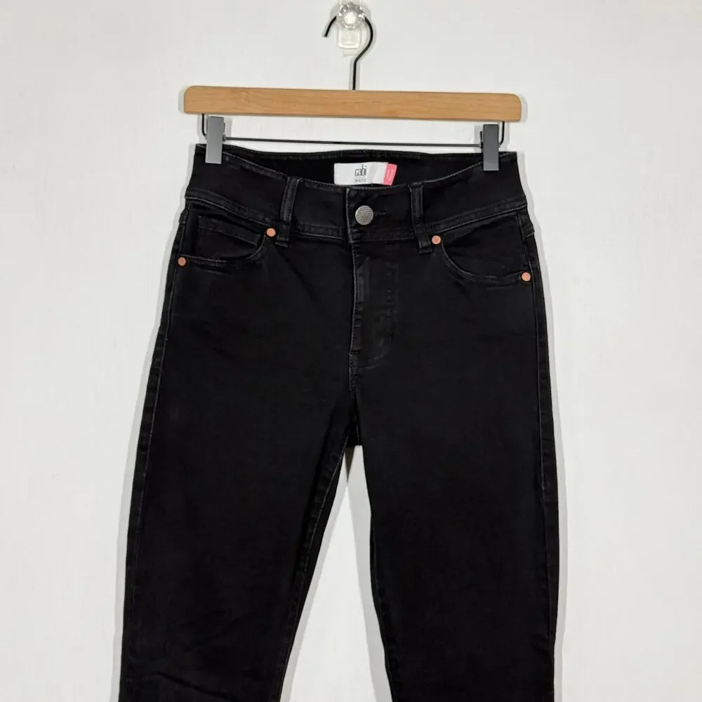 Cabi‎ Cinch Skinny Jeans Womens Size 6 Black Denim Stretch High Rise 5-Pocket
